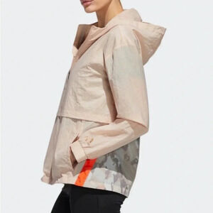 Adidas Zoe Saldana Pink Women’s Windbreaker Orange Accent Sz M (12/14)